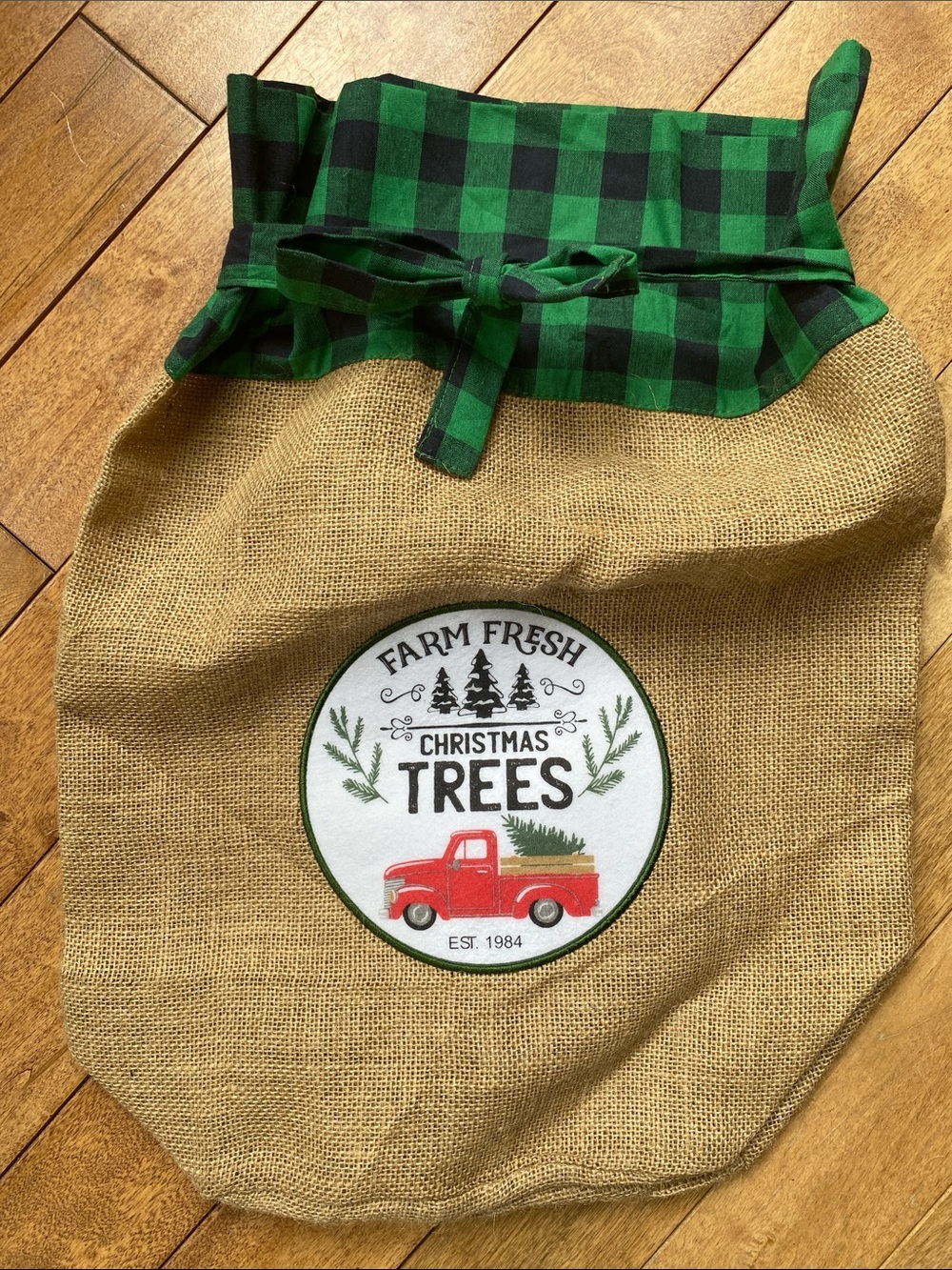 Burlap Bag Farm Fresh Christmas Trees Gift Present New without Tags